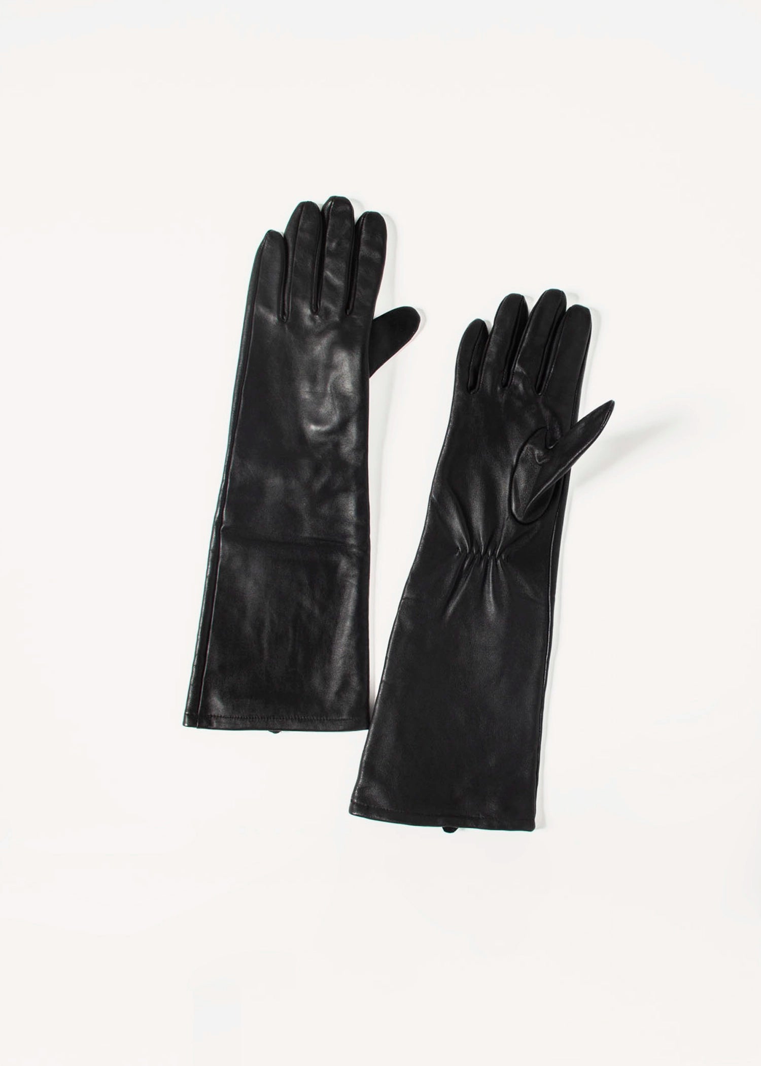 swatch_Black etienne long leather gloves