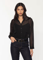 swatch-Black greyson sheer shirt 