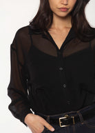 swatch-Black greyson sheer shirt 