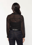 swatch-Black greyson sheer shirt 