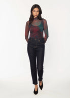 swatch-Burgundy tess mesh top