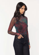 swatch-Burgundy tess mesh top