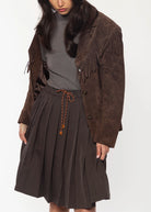 swatch_Charcoal drawstring pleated skirt