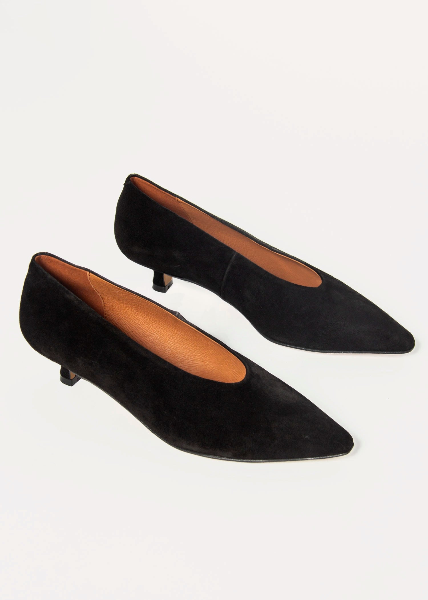 swatch_Black Suede margo kitten heel pumps