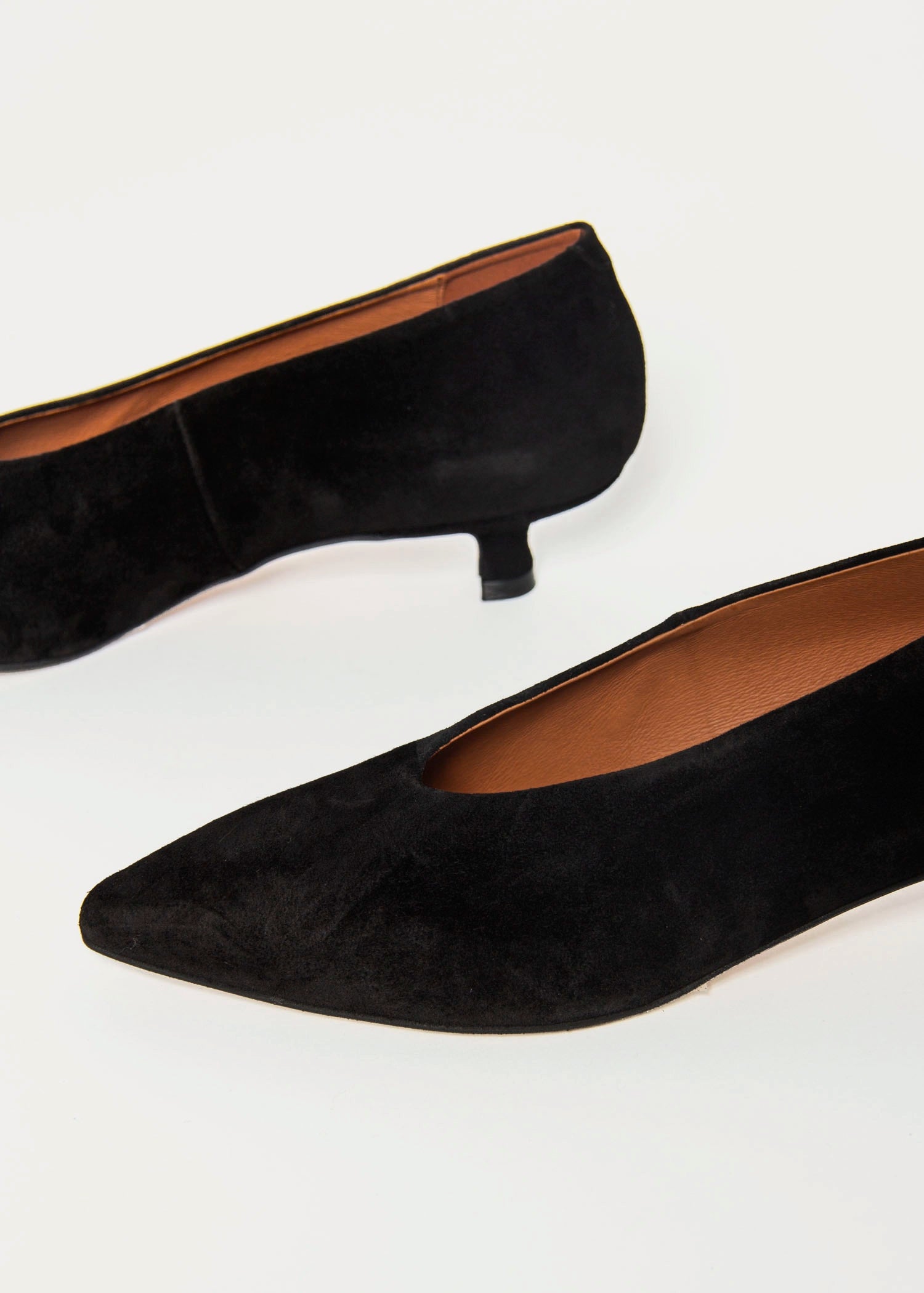 swatch_Black Suede margo kitten heel pumps