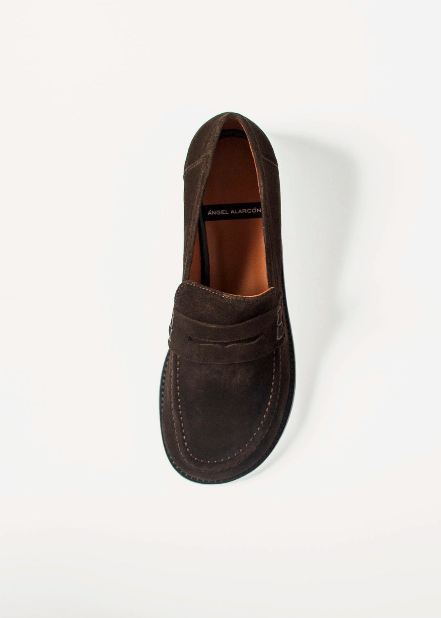 swatch_Chocolate Suede louisa penny loafer flat shoes