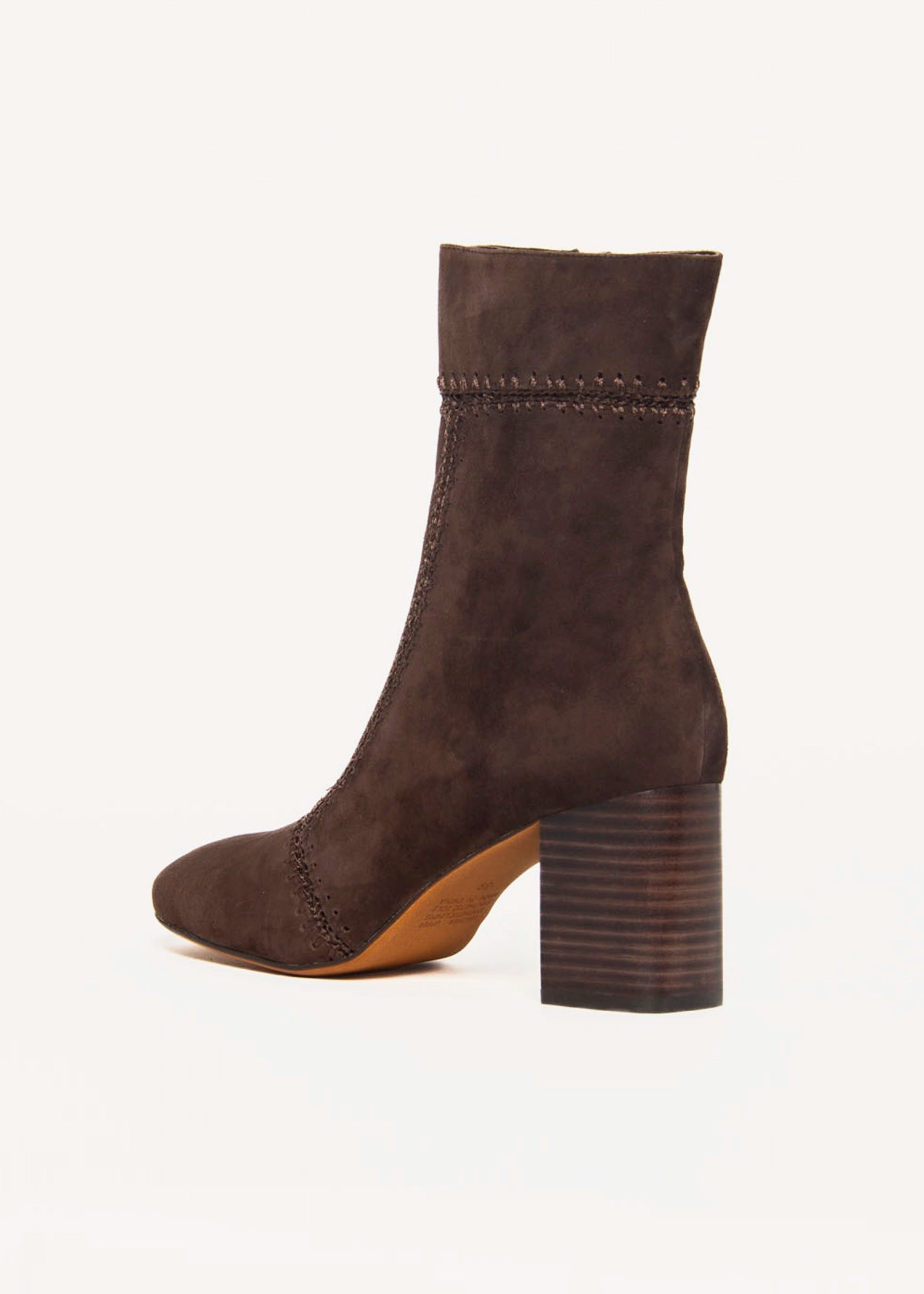 swatch_Chocolate Suede story heeled boots shoes