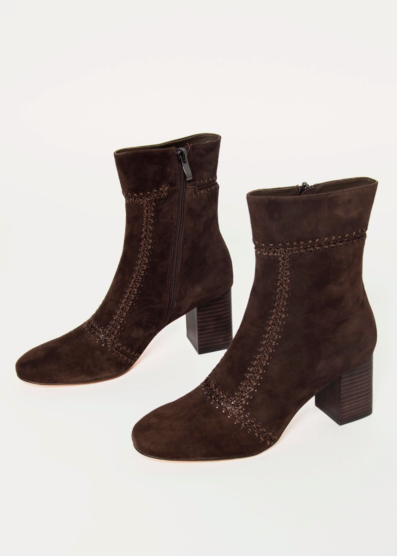 swatch_Chocolate Suede story heeled boots shoes