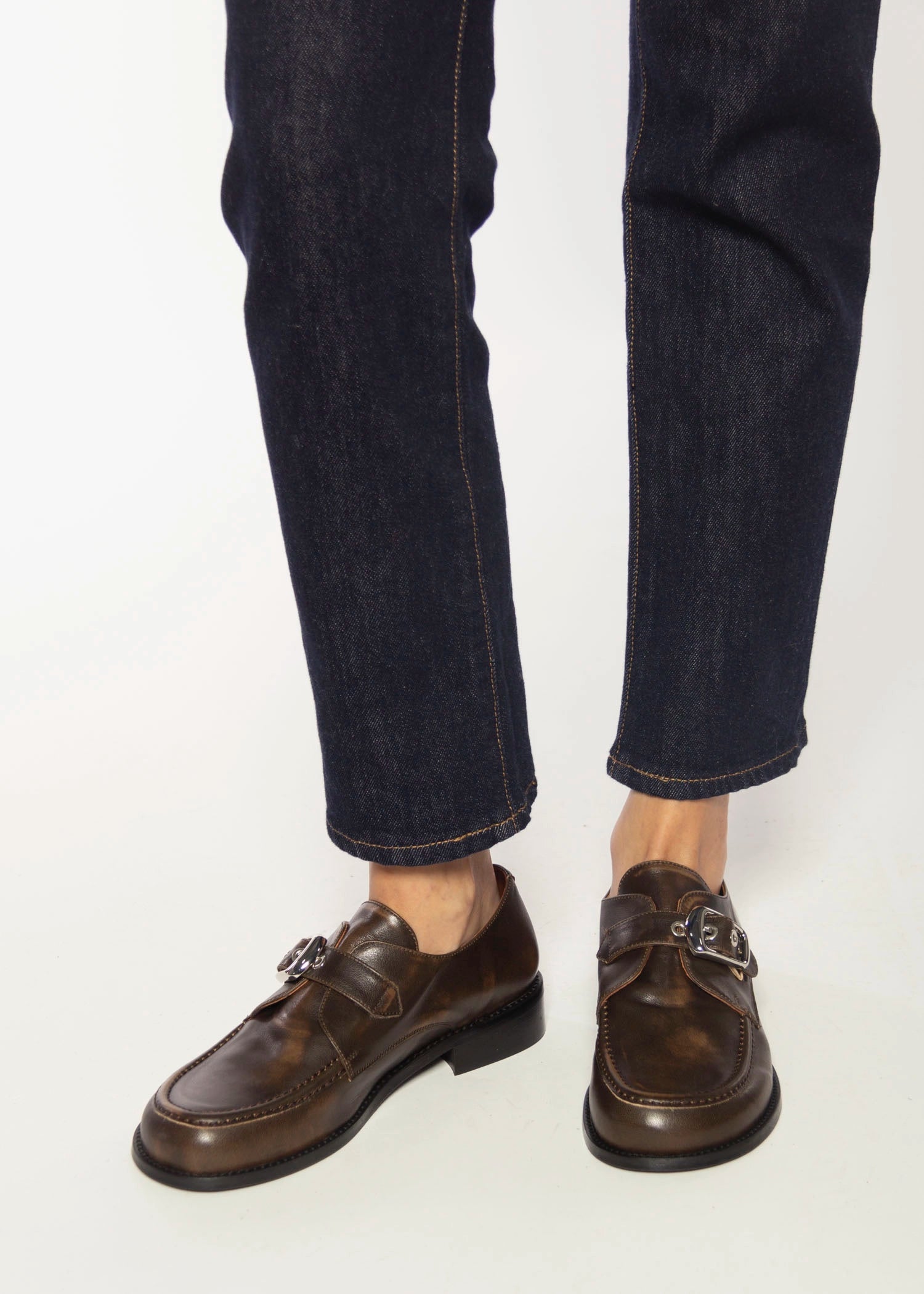 swatch_Brown Leather giselle loafer shoes