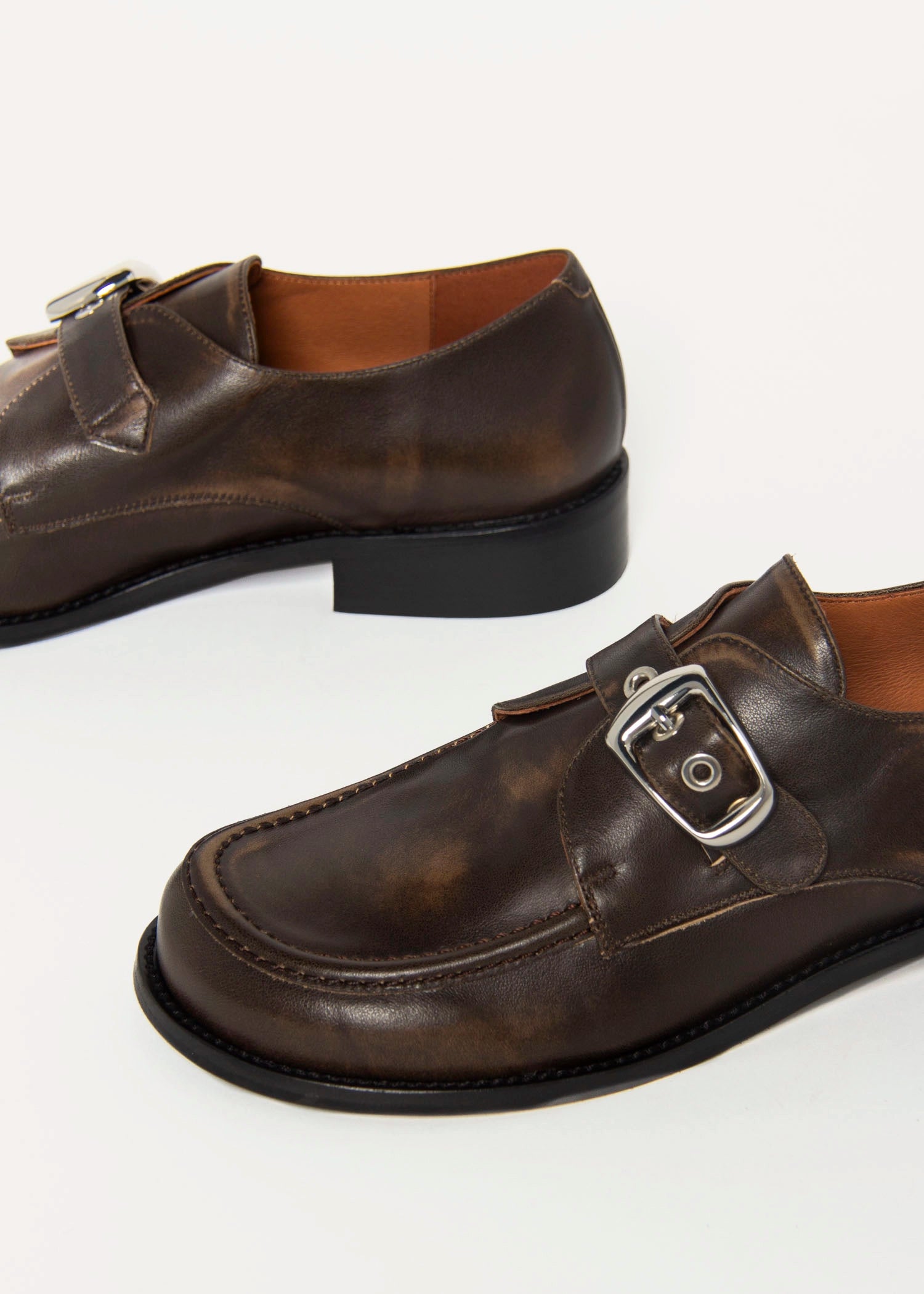 swatch_Brown Leather giselle loafer shoes