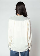 swatch_Light Heather fifteen twenty celine mixed media cardigan