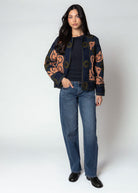 swatch_Navy embroidered cotton jacket