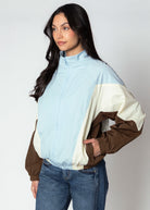 swatch_Blue/Cream pretty garbage goldie funnel neck windbreaker jacket