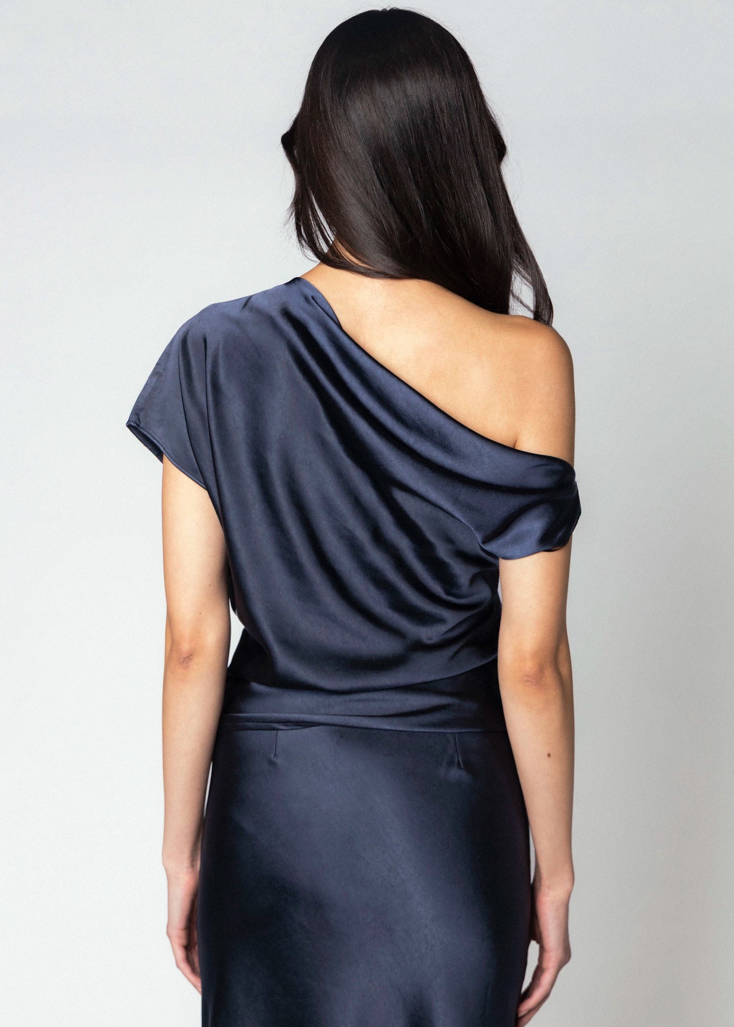 swatch_Navy greylin nellie asymmetric satin top