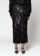 swatch_Black fifteen twenty arden sequin midi skirt