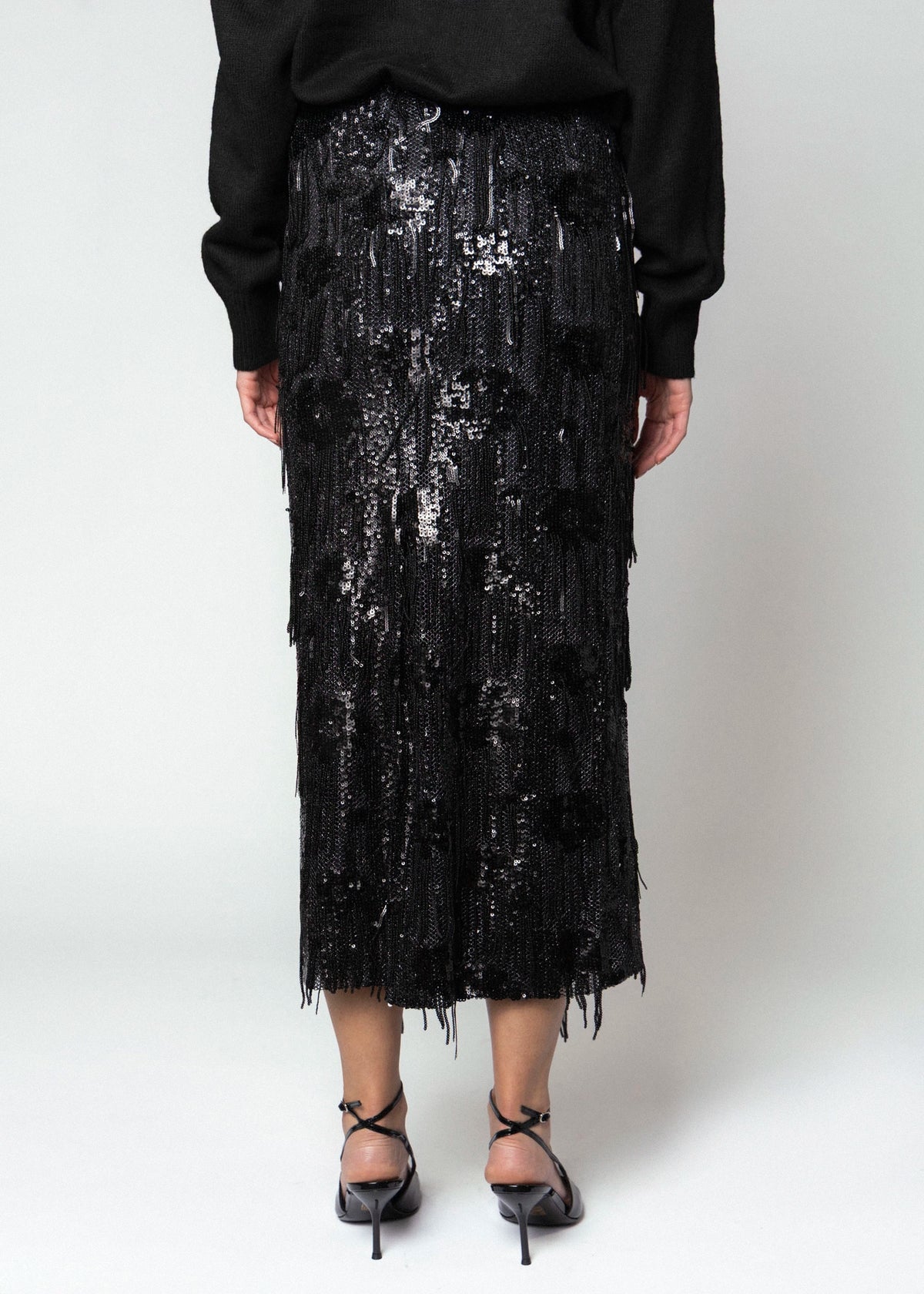 swatch_Black fifteen twenty arden sequin midi skirt