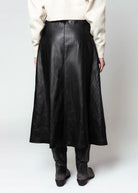 swatch_Black fifteen twenty bodie faux leather midi skirt