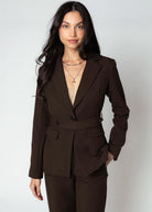 swatch_Cocoa greylin zuri cinched blazer with belt