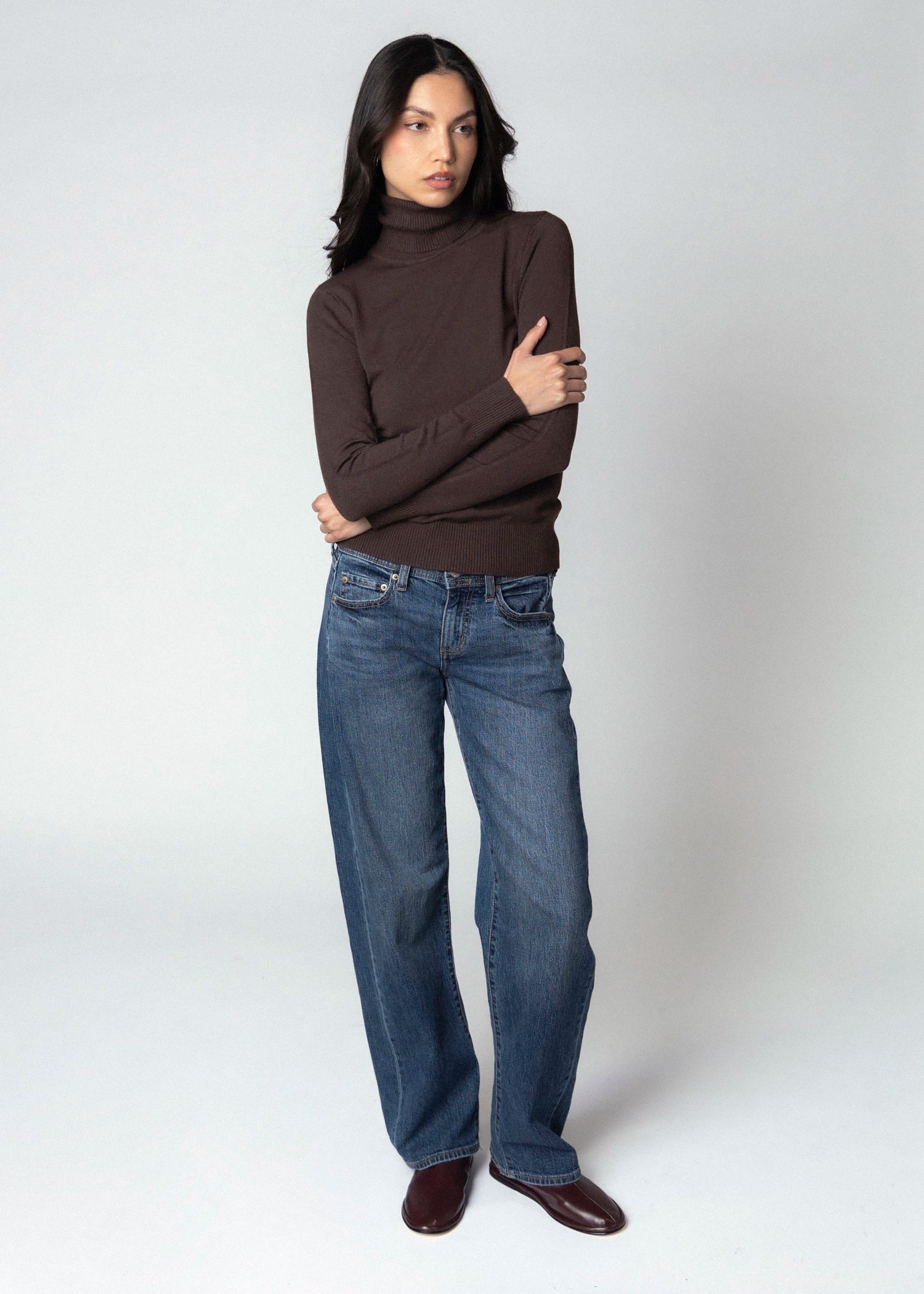 swatch_Chocolate deluc silene turtleneck sweater