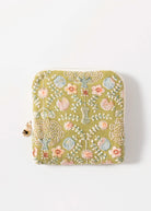 swatch_Green floral embroidered travel jewelry case