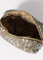 swatch_Olive bandana print cosmetic bag