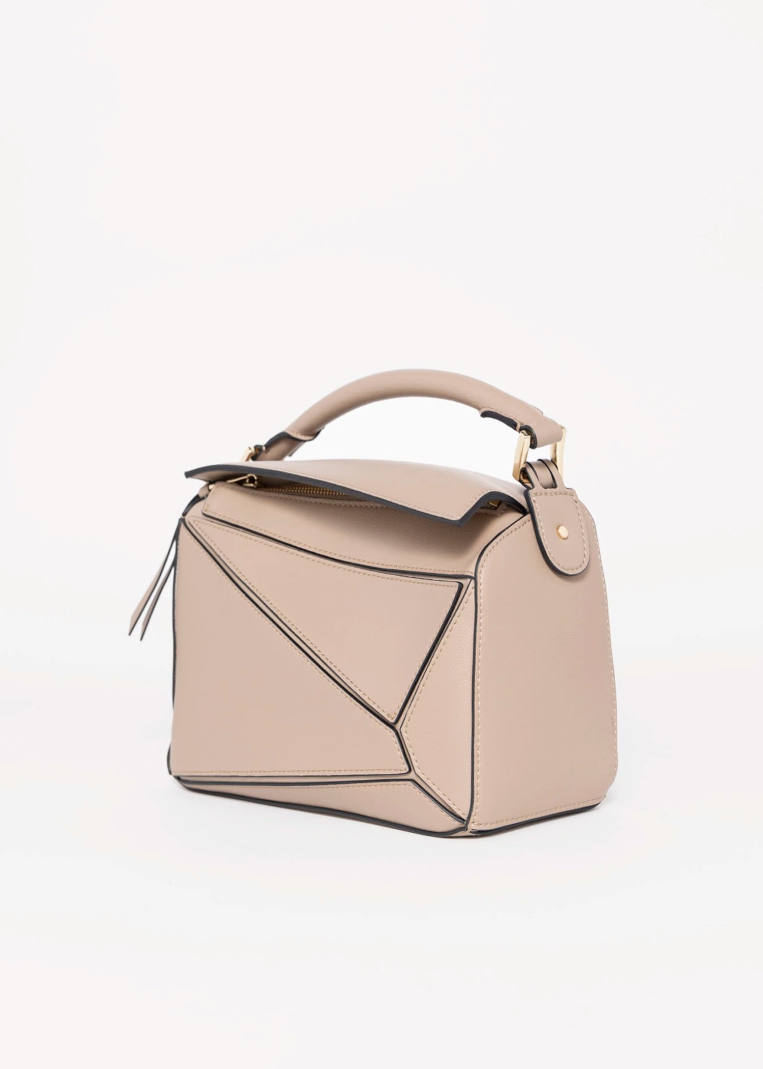 swatch_Taupe rosalia leather puzzle bag