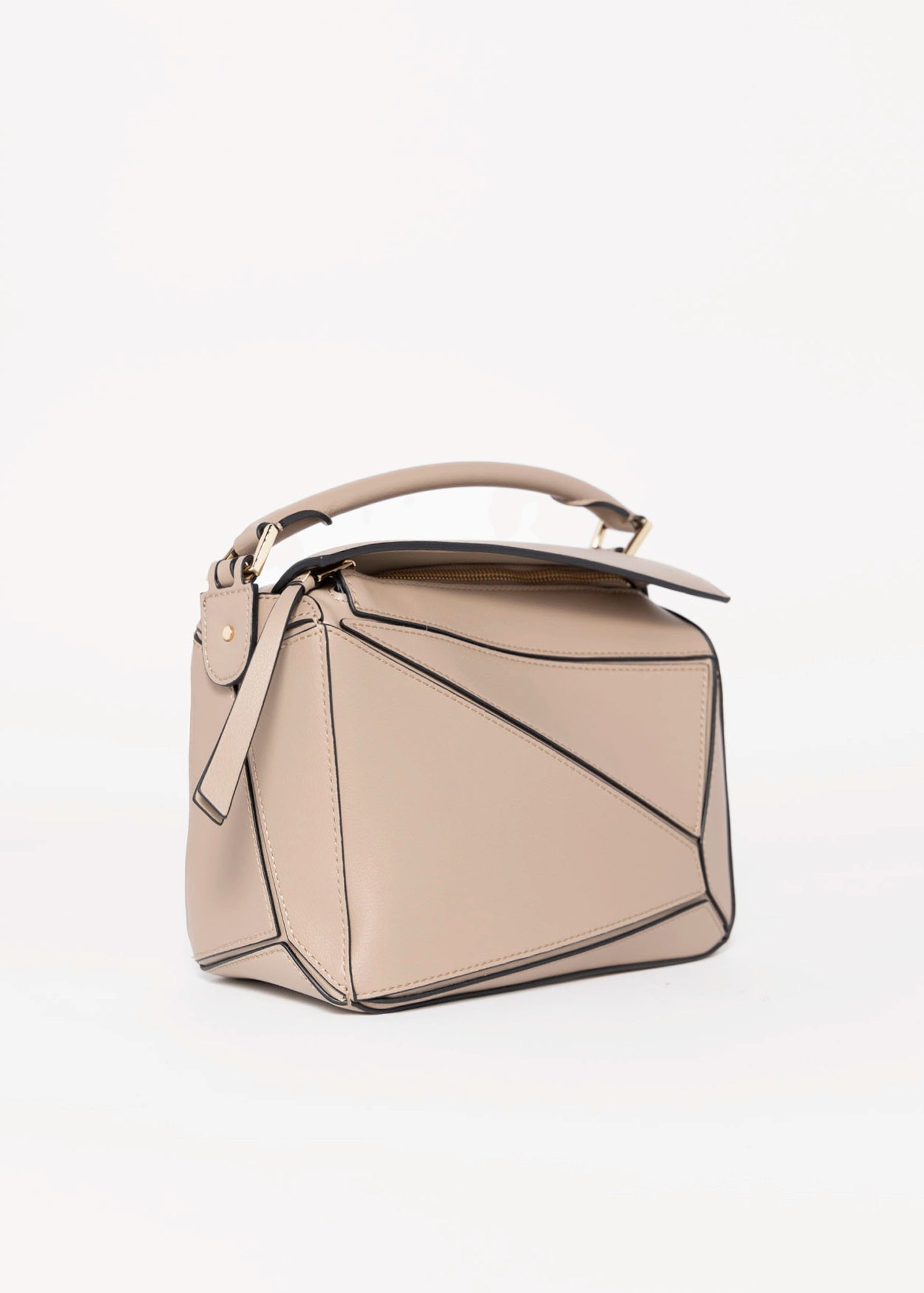 swatch_Taupe rosalia leather puzzle bag