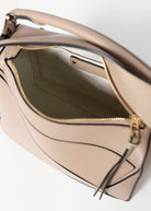 swatch_Taupe rosalia leather puzzle bag
