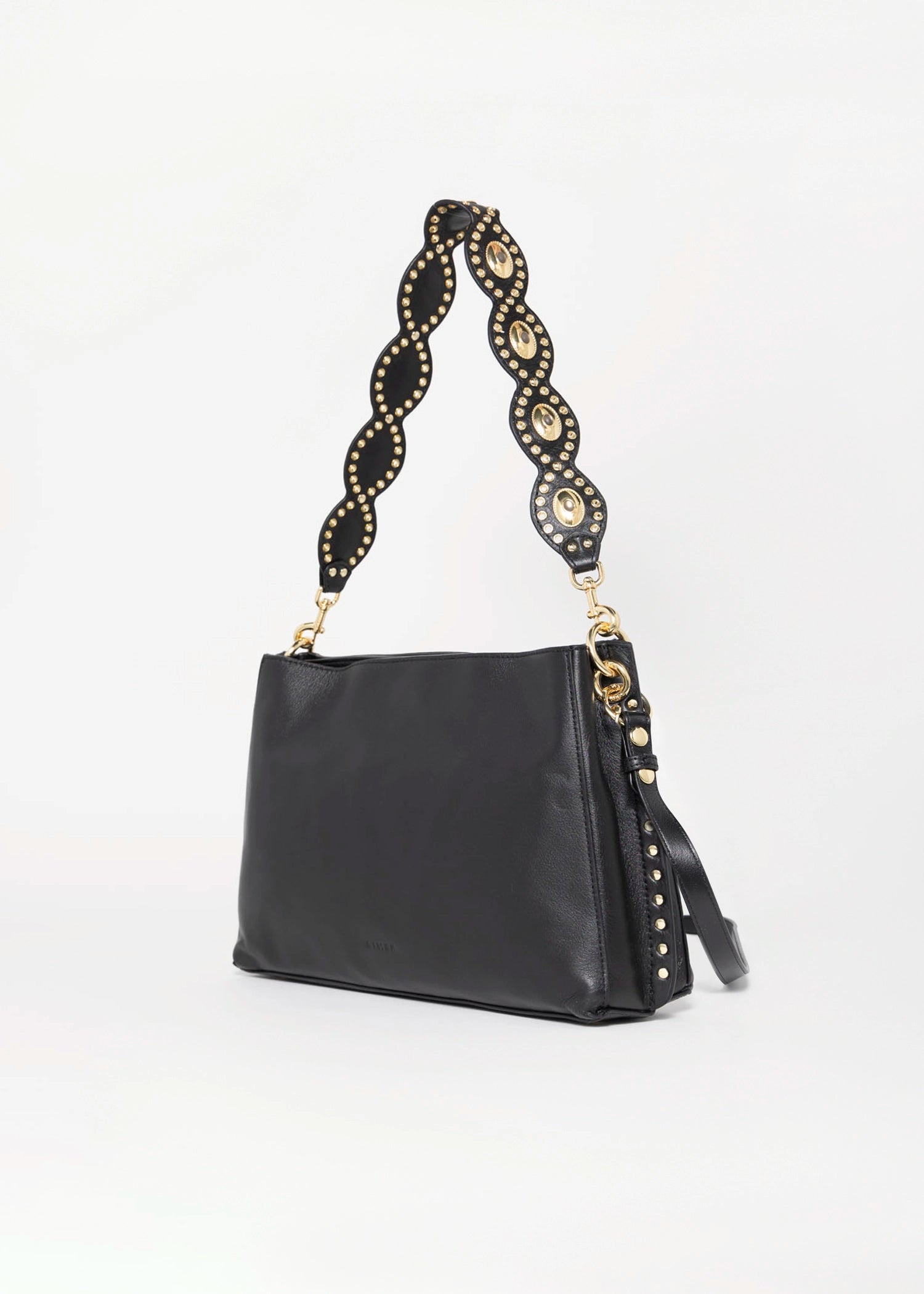 swatch_Black Leather roma leather shoulder bag