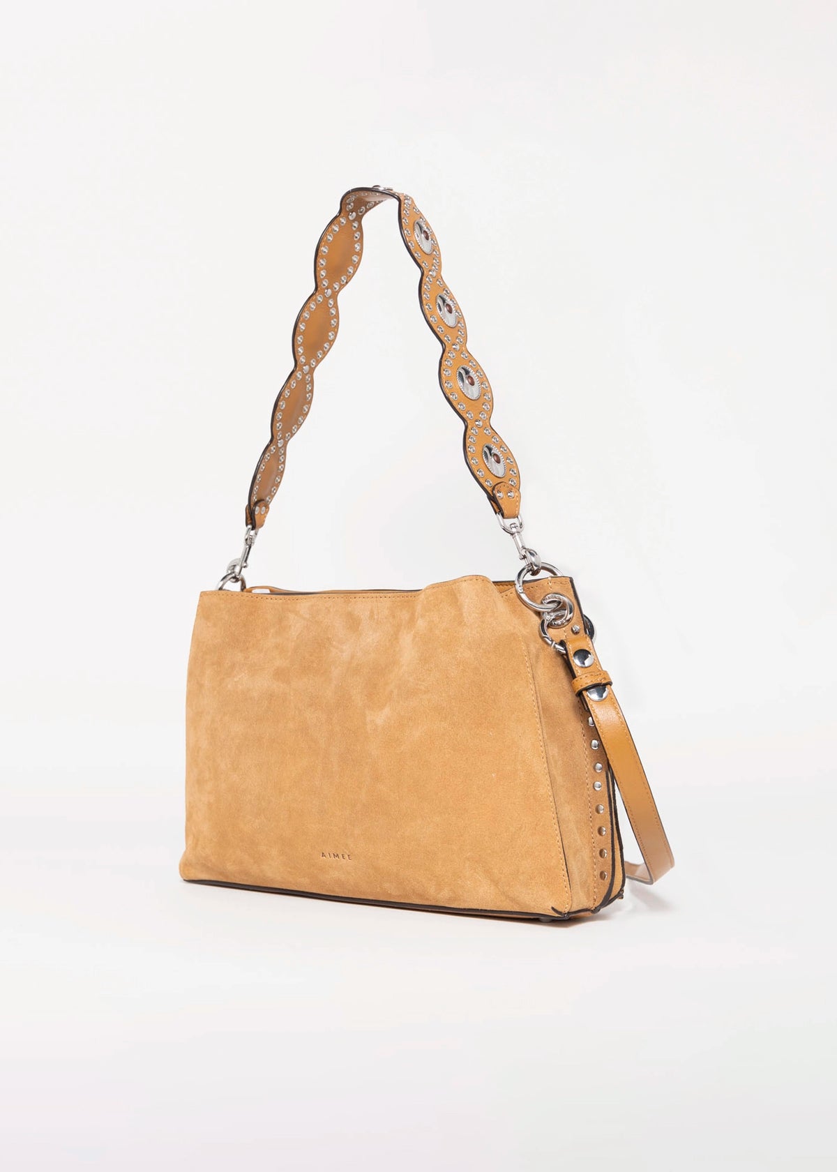 swatch_Latte Suede roma leather shoulder bag