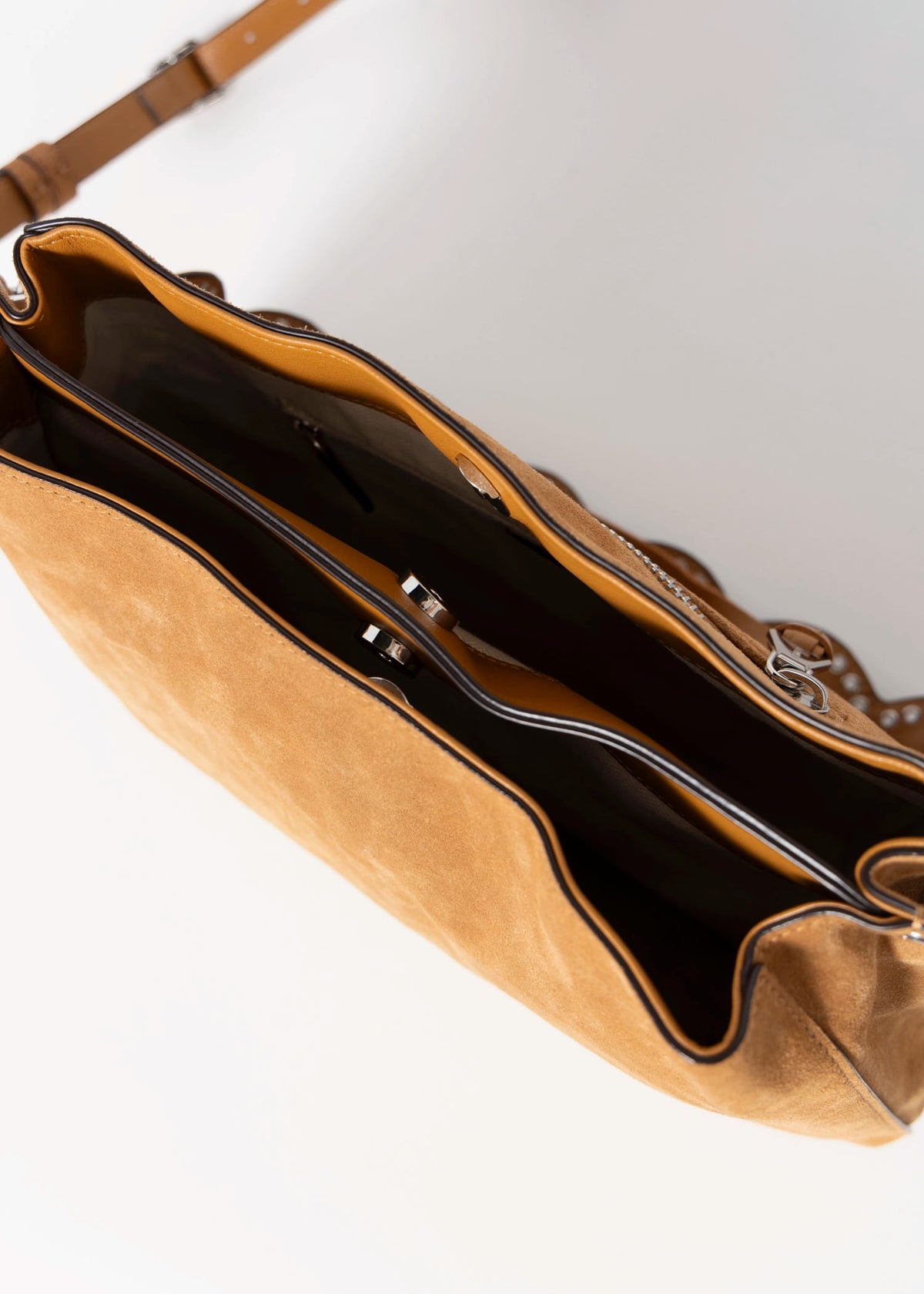 swatch_Latte Suede roma leather shoulder bag