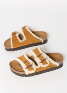 swatch_Brown Suede papillio by birkenstock arizona teddy platform sandal