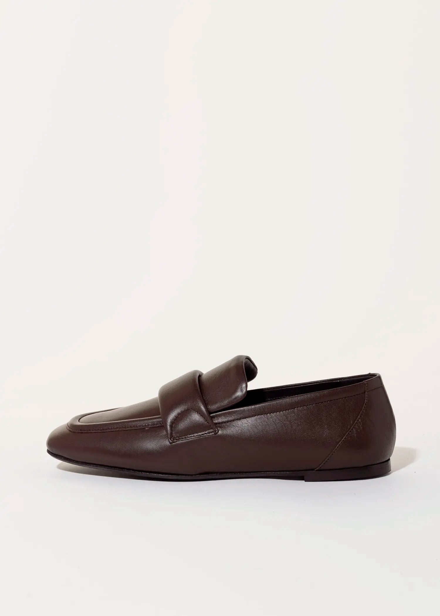swatch_dark brown leather leather loafer flat shoes