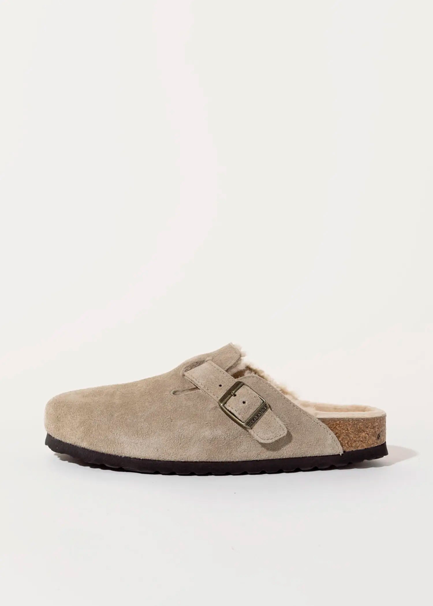 swatch_taupe suede boston shearling clog clogs