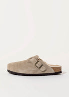swatch_taupe suede boston shearling clog clogs