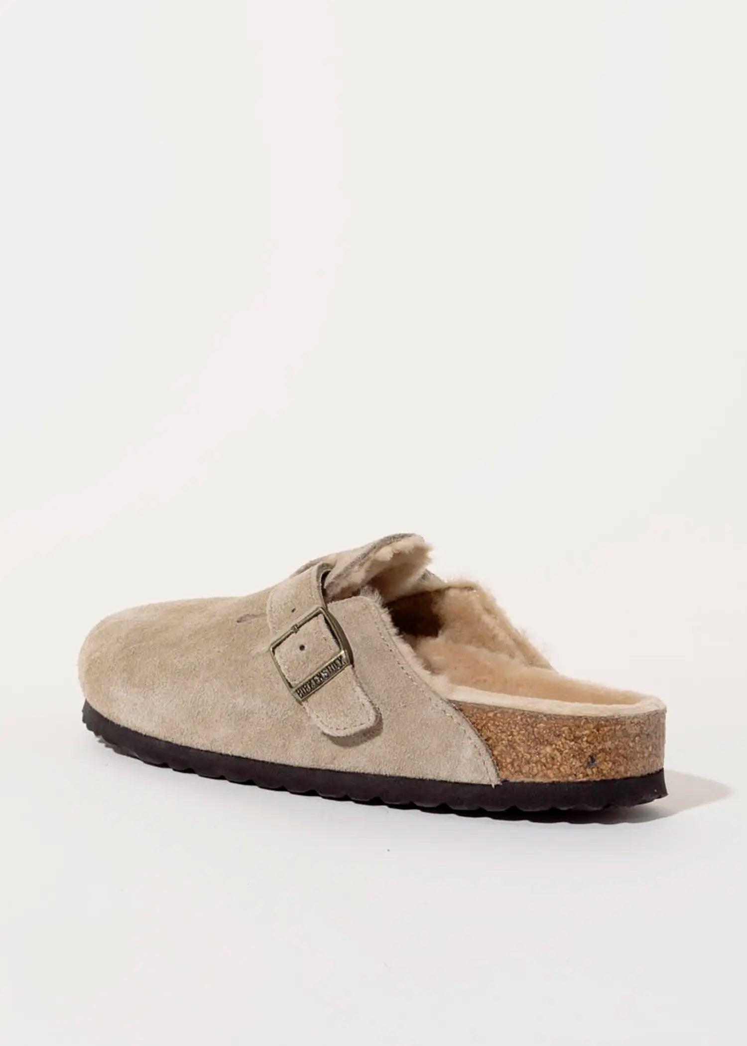 swatch_taupe suede boston shearling clog clogs