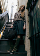 swatch_Chocolate/Grey argyle sweater cardigans