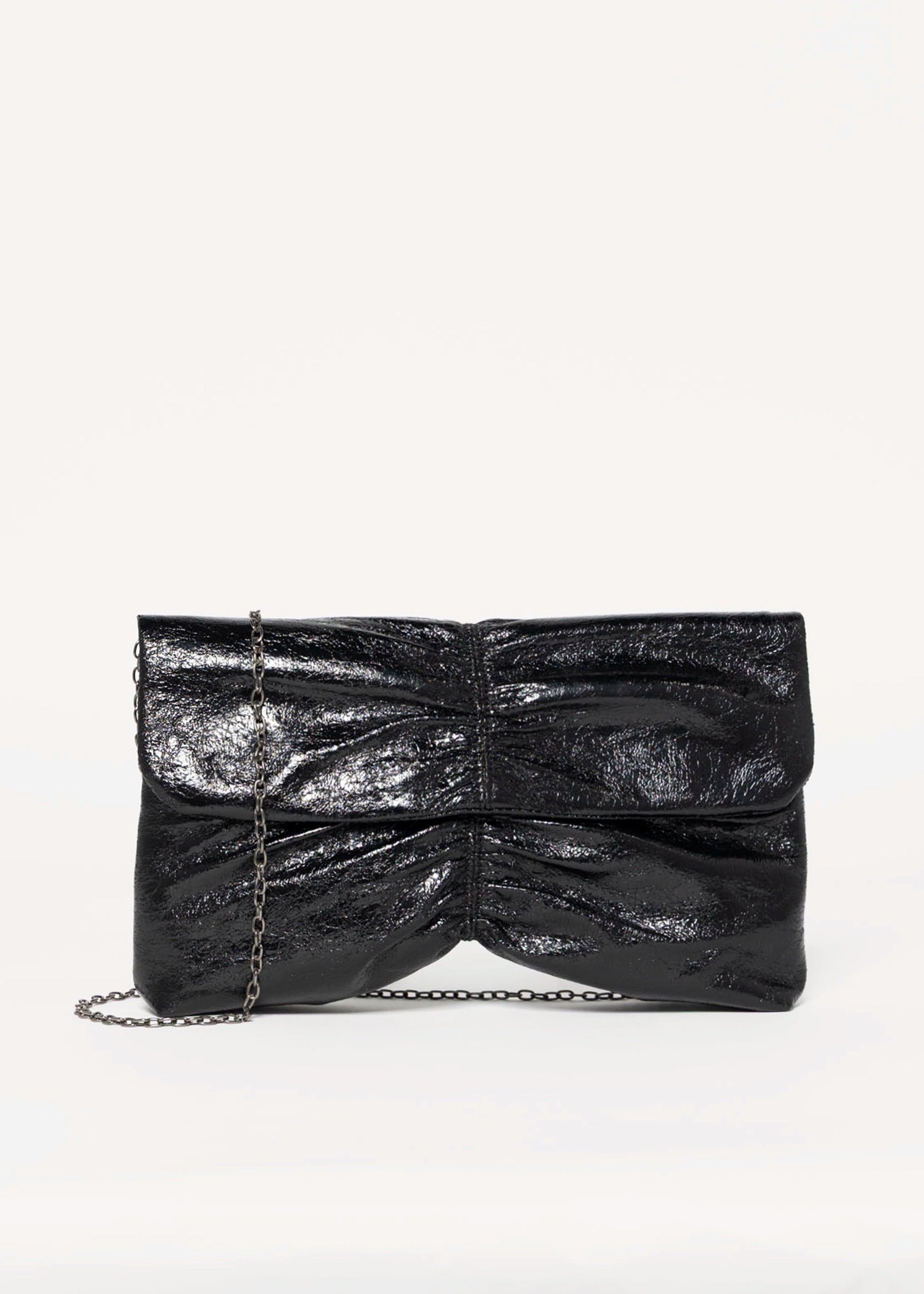 swatch_Black ruched evening clutch