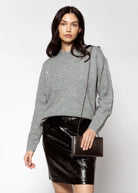 swatch_Pewter metallic evening clutch