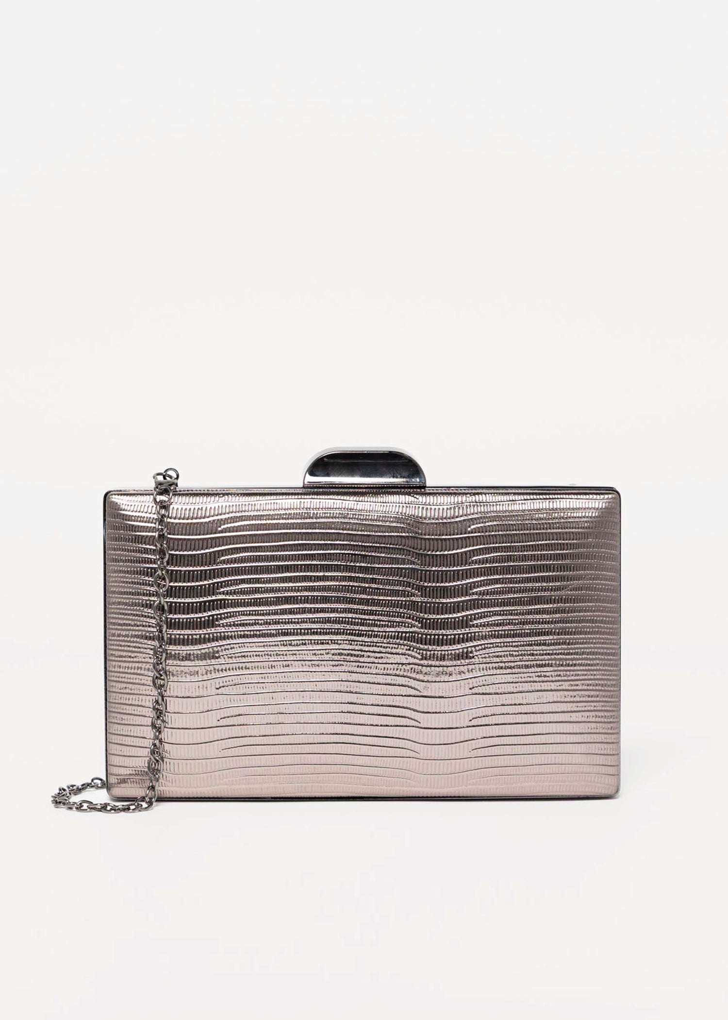 swatch_Pewter metallic evening clutch
