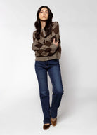 swatch_Chocolate/Grey argyle sweater cardigans