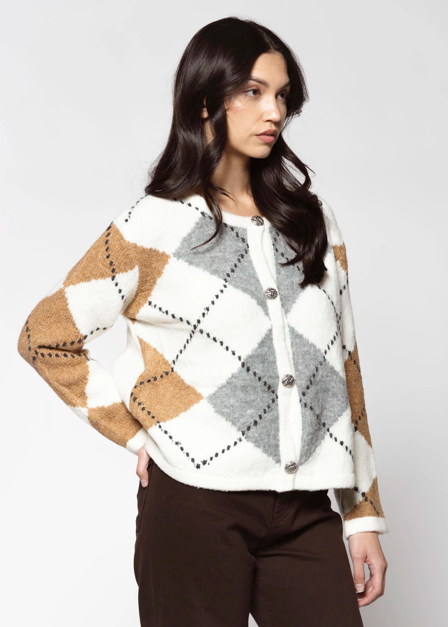 swatch_White Multi argyle cardigan sweaters