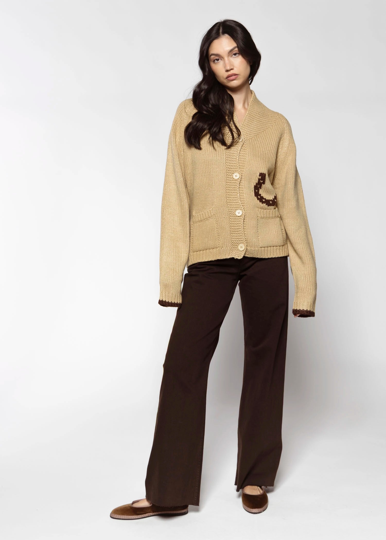 swatch_Camel horse cardigan sweaters