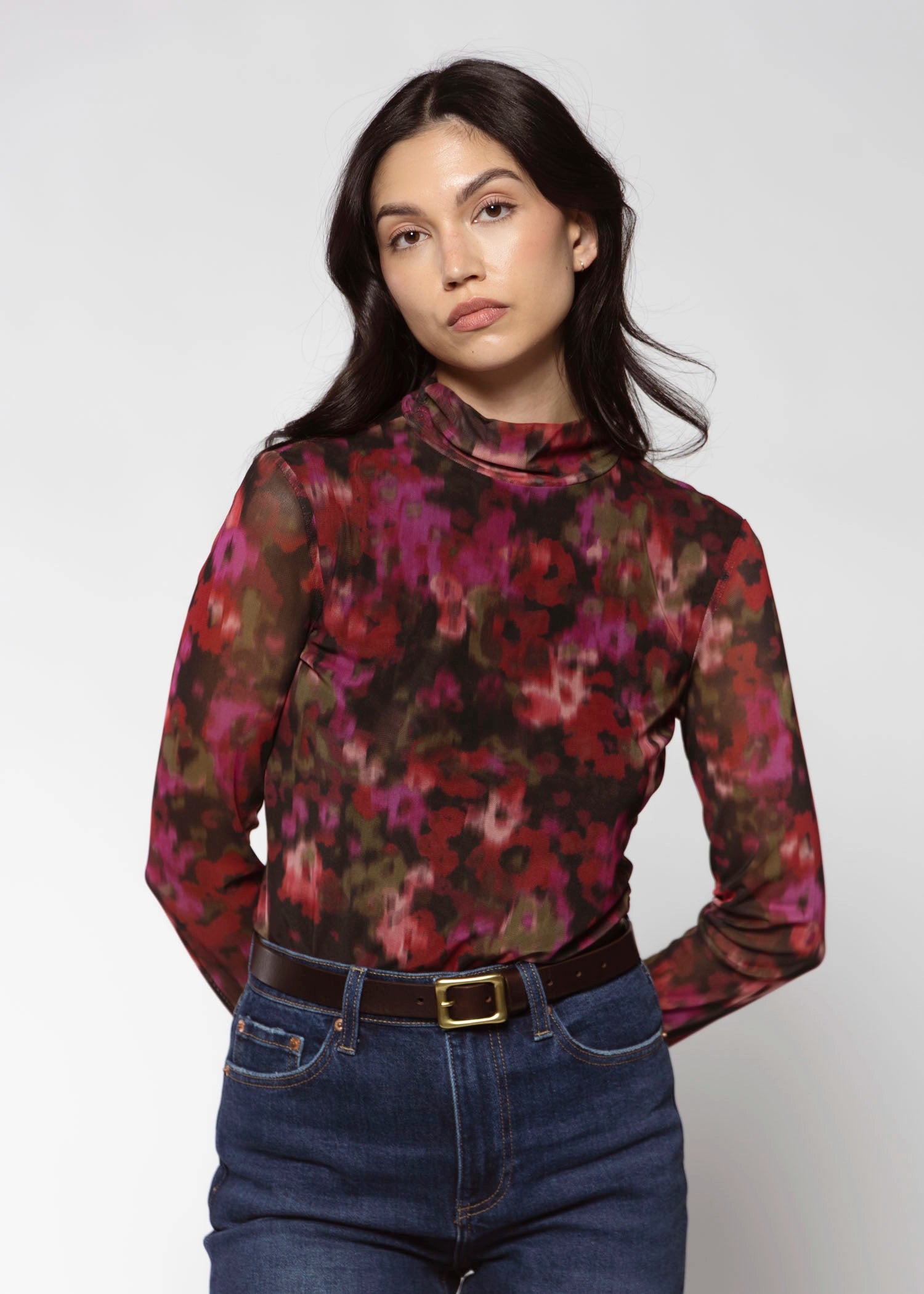 swatch_Berry Multi mesh mock neck shirt