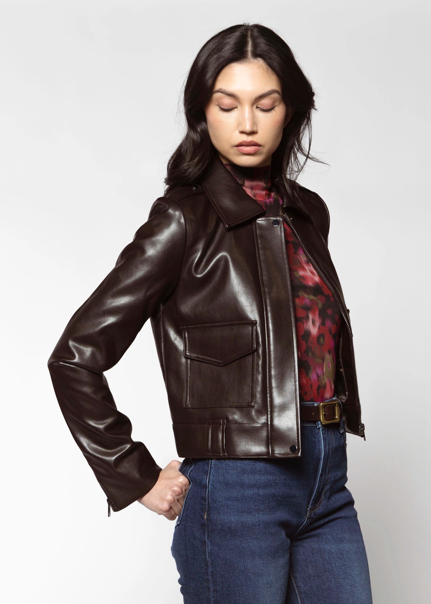 swatch_French Roast bex vegan leather jacket