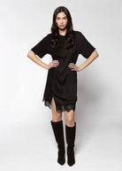 swatch_Black satin mix tshirt dress