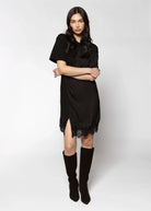 swatch_Black satin mix tshirt dress