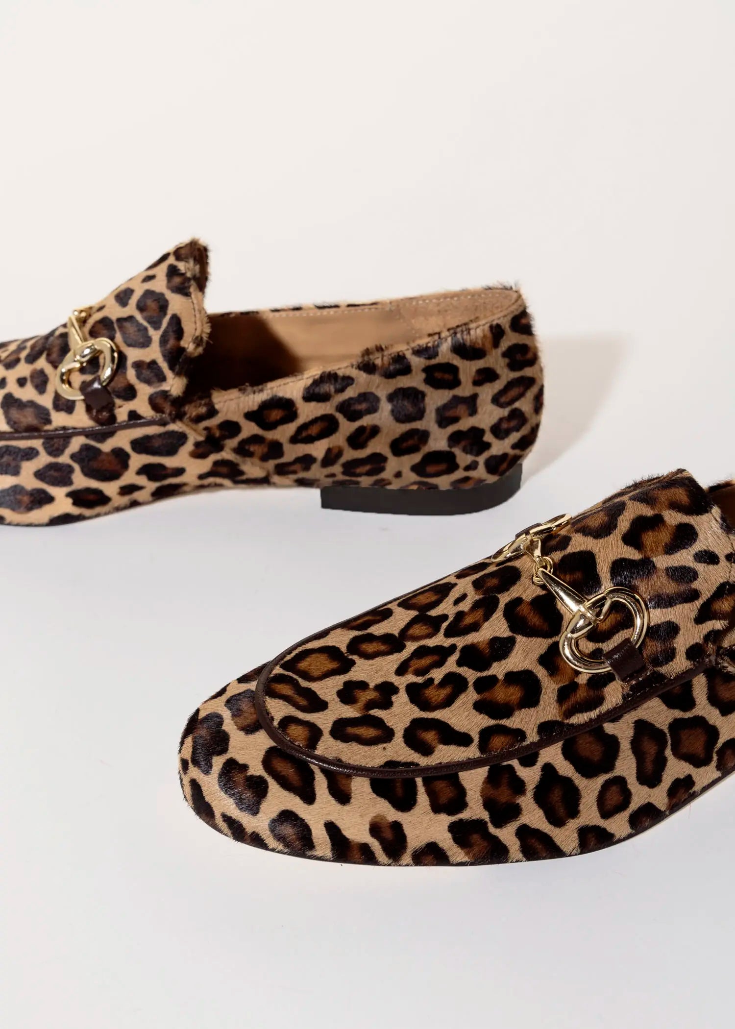 swatch_leopard haircalf loafer with bit flat shoes