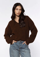 swatch_Brown v neck cardigan sweaters