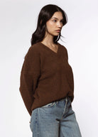 swatch_Brown v neck cardigan sweaters